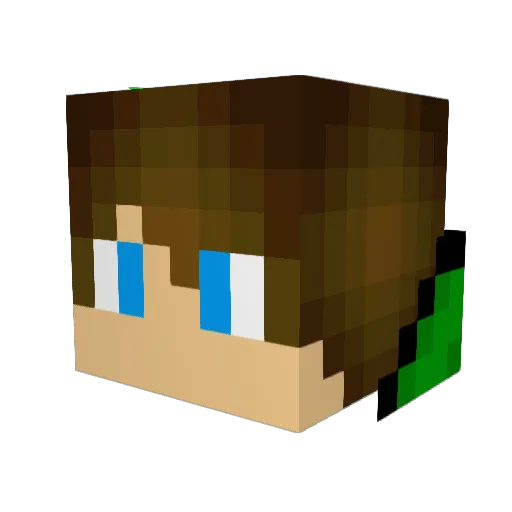 Yelb Minecraft avatar head, 3D render