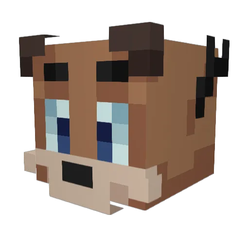 Yell0nek Minecraft avatar head, 3D render