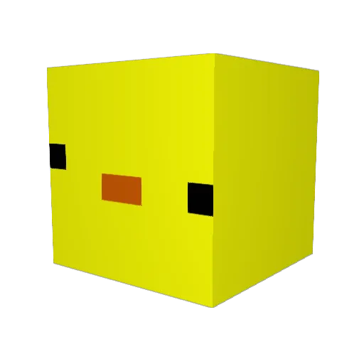 Yell0wDuck Minecraft avatar head, 3D render