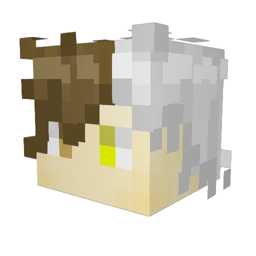Yelloqw Minecraft avatar head, 3D render