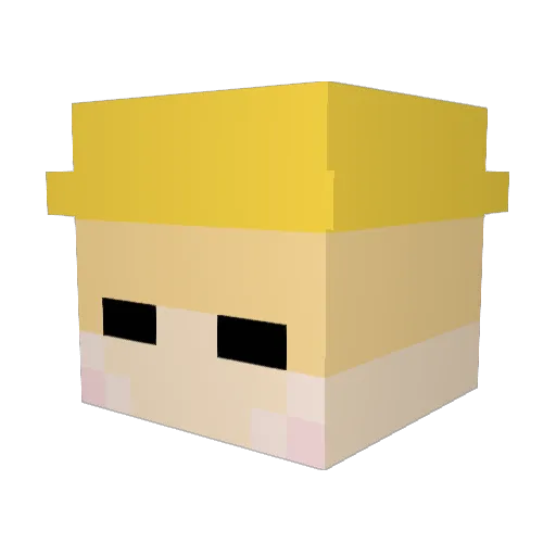 YellowAndyHK Minecraft avatar head, 3D render