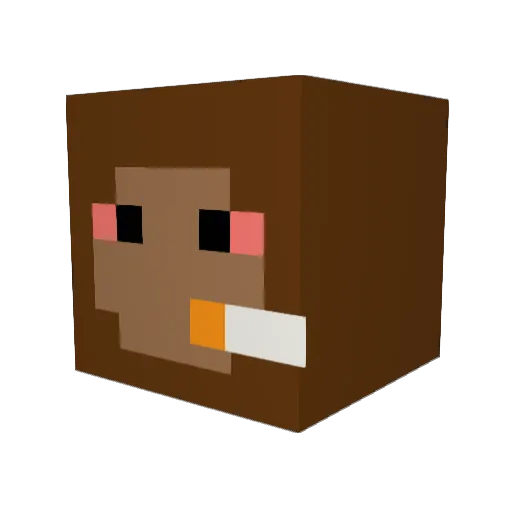 YellowDigger Minecraft avatar head, 3D render