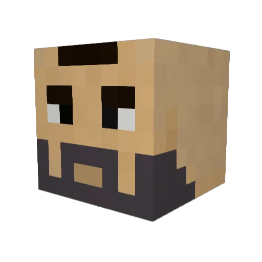 YellowEyeBrows Minecraft avatar head, 3D render