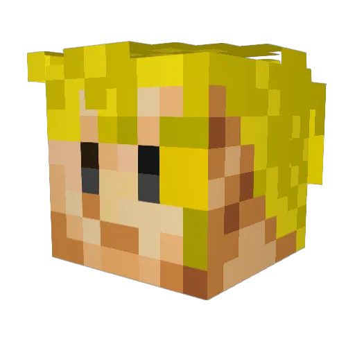 YellowFlashCH Minecraft avatar head, 3D render