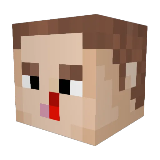 YellowHeart06 Minecraft avatar head, 3D render