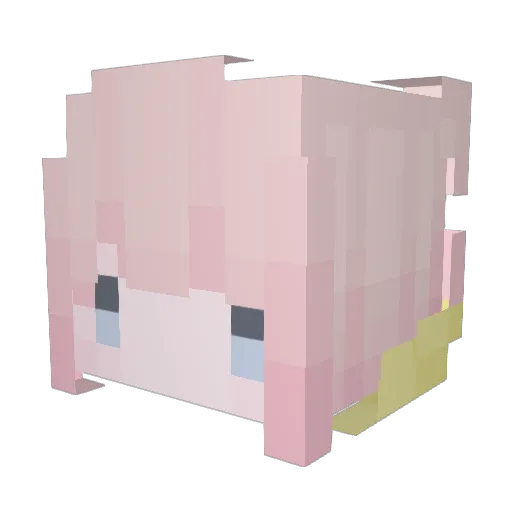 Yellow_mqo Minecraft avatar head, 3D render