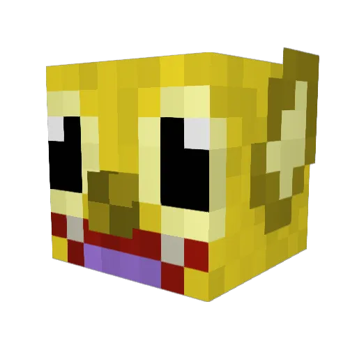 Yellow_stitch Minecraft avatar head, 3D render