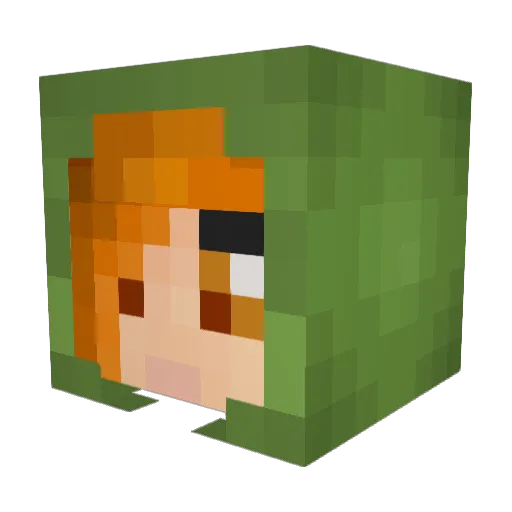 Yellowdin Minecraft avatar head, 3D render