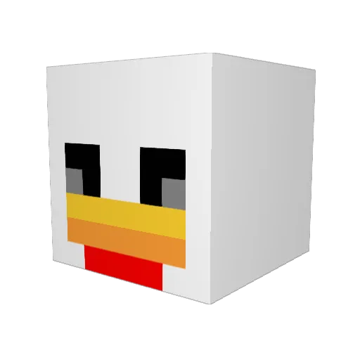 Yellowen12 Minecraft avatar head, 3D render