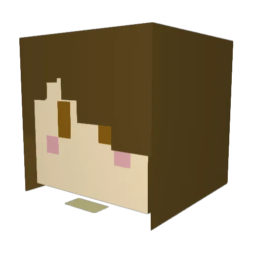 Yellowthroat Minecraft avatar head, 3D render