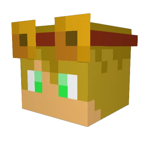 Yelmut2022 Minecraft avatar head, 3D render