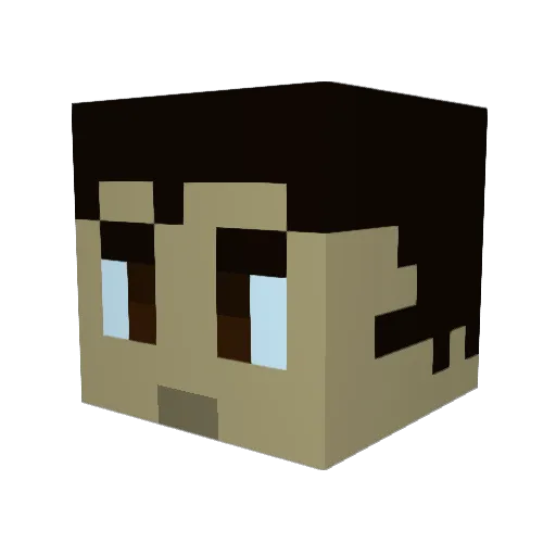 Yelta03 Minecraft avatar head, 3D render