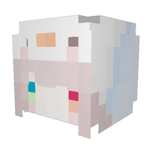 YeluoWeiyoufeng Minecraft avatar head, 3D render