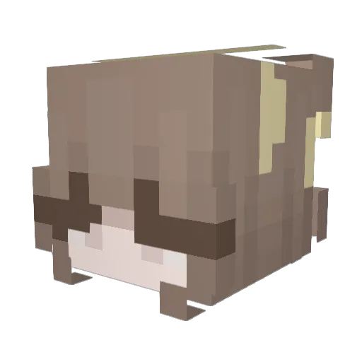 Yeluwii Minecraft avatar head, 3D render