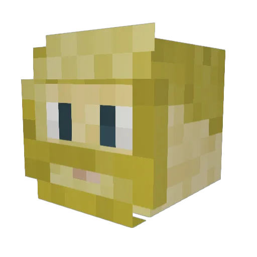 Yelwah Minecraft avatar head, 3D render