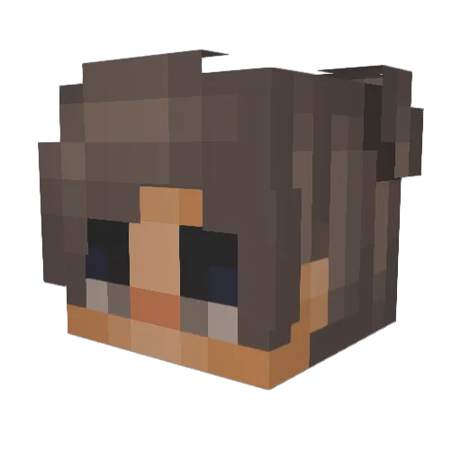 Yemven Minecraft avatar head, 3D render