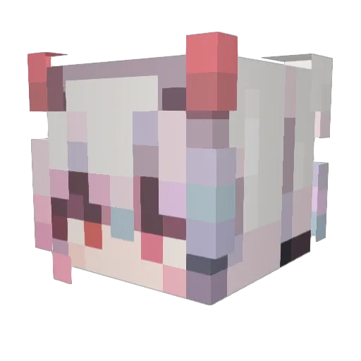 Yennari Minecraft avatar head, 3D render