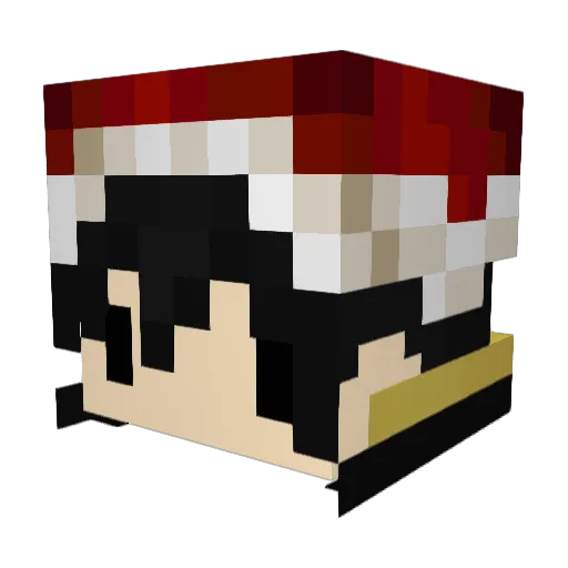 Yenndere Minecraft avatar head, 3D render
