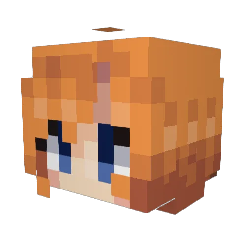 Yensen Minecraft avatar head, 3D render