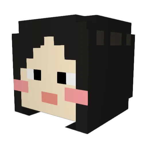 Yeon01 Minecraft avatar head, 3D render