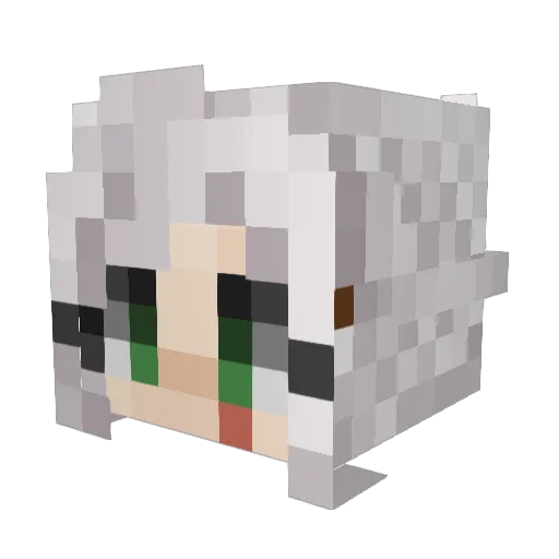 Yeowo_ Minecraft avatar head, 3D render