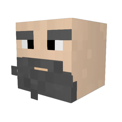 YerGrandpappy Minecraft avatar head, 3D render