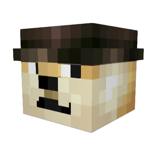 Yergnuh Minecraft avatar head, 3D render