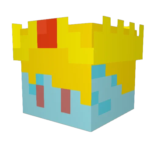 YeriCC Minecraft avatar head, 3D render