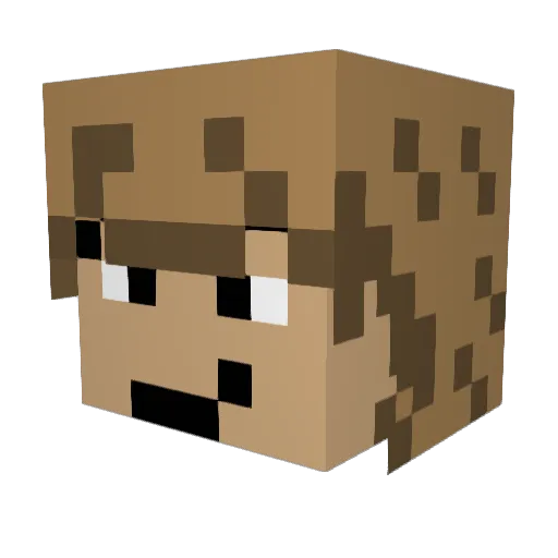 Yertomo Minecraft avatar head, 3D render