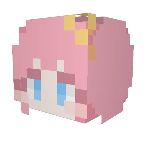 Yeru_1 Minecraft avatar head, 3D render