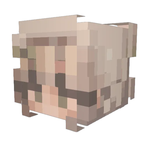 Yes757 Minecraft avatar head, 3D render