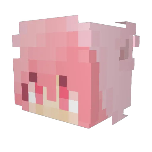 Yes Minecraft avatar head, 3D render