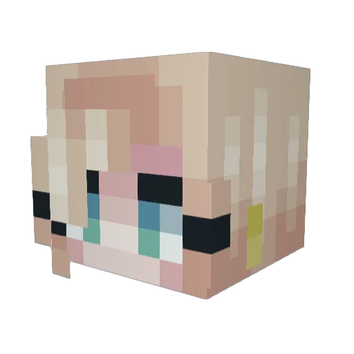 YesNoPerhaps Minecraft avatar head, 3D render
