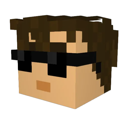 Yescek Minecraft avatar head, 3D render