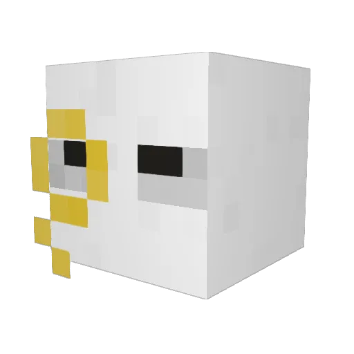 Yeshiro Minecraft avatar head, 3D render