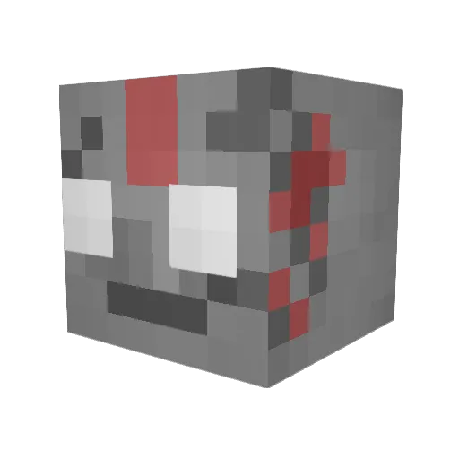 Yesteel Minecraft avatar head, 3D render
