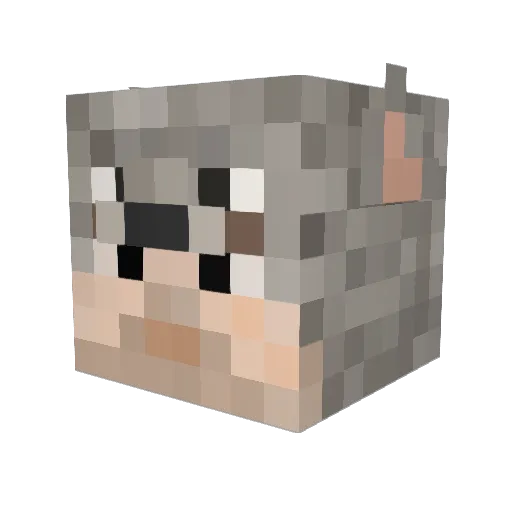 Yetifur Minecraft avatar head, 3D render