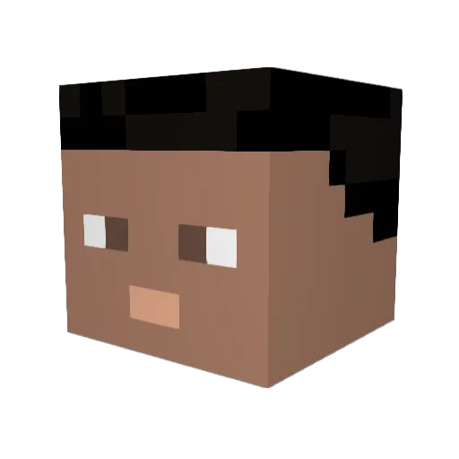 Yeusito Minecraft avatar head, 3D render