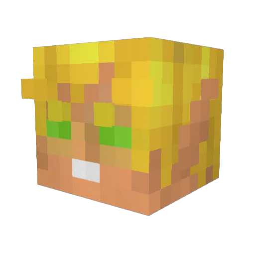 Yewan Minecraft avatar head, 3D render