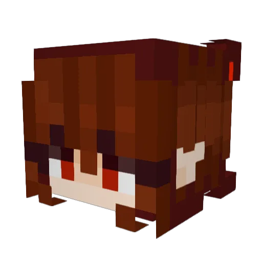 Yewari Minecraft avatar head, 3D render