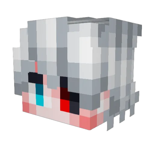 YexiuKazu Minecraft avatar head, 3D render