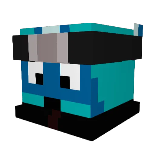 Yexuuuu Minecraft avatar head, 3D render