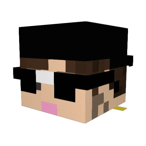 Yeyoo Minecraft avatar head, 3D render