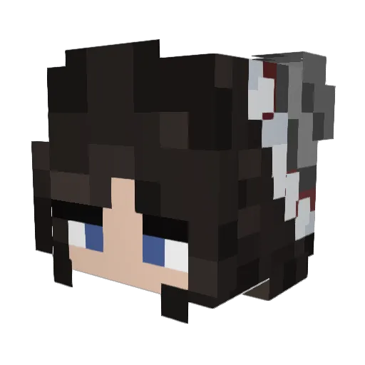 Yggue Minecraft avatar head, 3D render