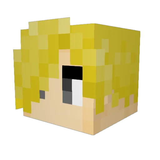 YhideuH Minecraft avatar head, 3D render