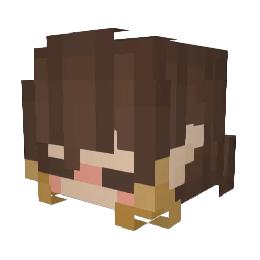 Yhu Minecraft avatar head, 3D render