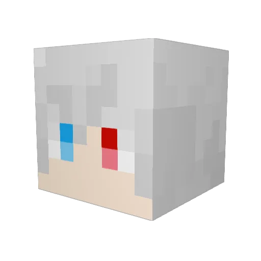 Yi_Muu Minecraft avatar head, 3D render