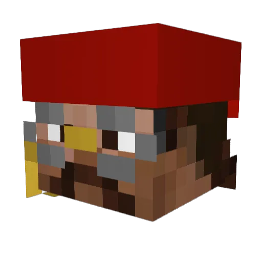 Yidoo_ Minecraft avatar head, 3D render