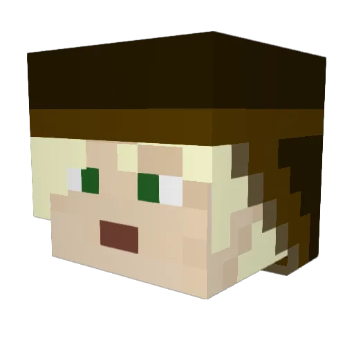 Yierel Minecraft avatar head, 3D render