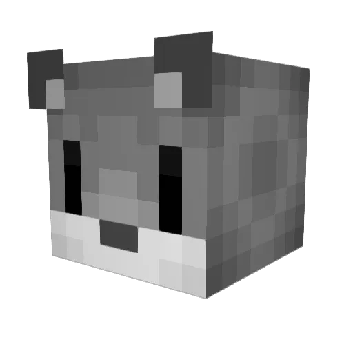 Yiffles Minecraft avatar head, 3D render